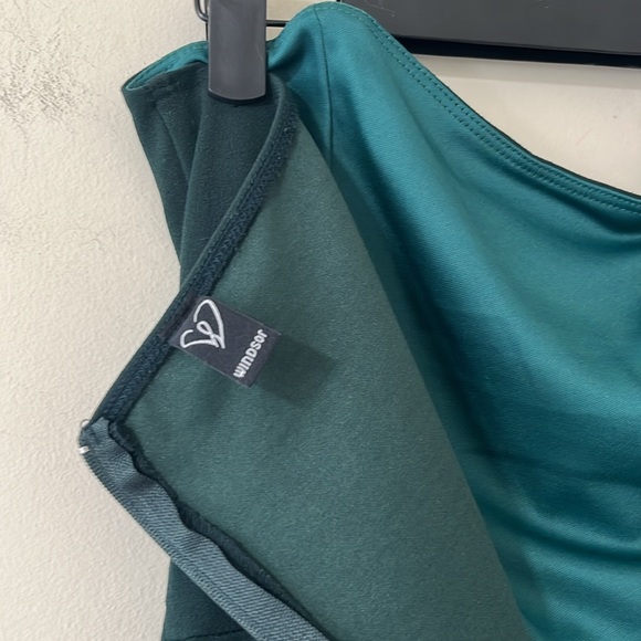 Windsor Kaia Strapless High Slit Formal Dress Hunter Green Size XL - Picture 10 of 11